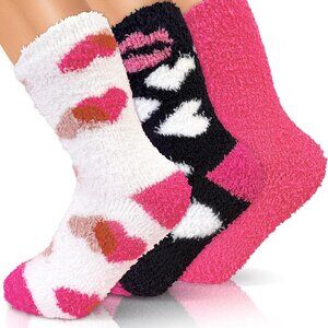 AIVEI Valentines Day Gifts for Her 72-Needle Buttery Soft Fuzzy Socks Women 3PK